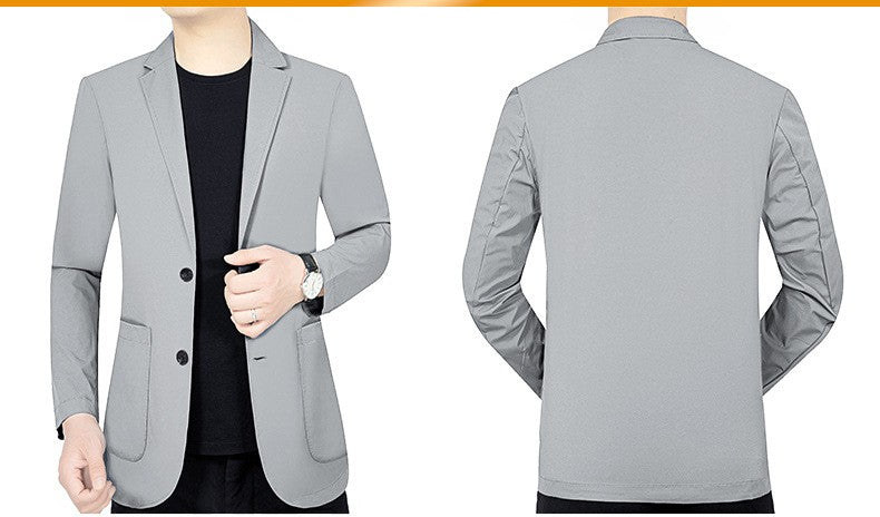 New Summer Male Thin Elastic Blazers Jackets Quality Men Breathable Sunscreen Blazers Coats Man Business Casual Suits Coats 4XL