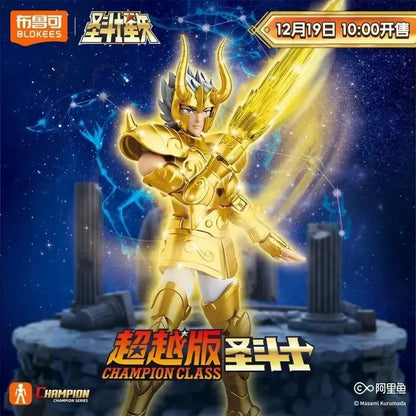 Original Blokees Saint Seiya Aquário Camoo Boneco Articulado Cisne Glacier Kit Modelo de Montagem Brinquedo Nível Campeão Novo Lançamento