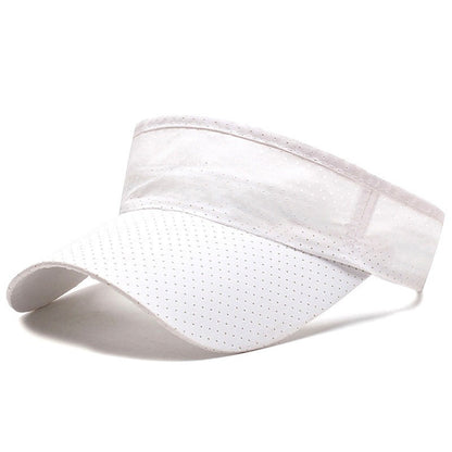 Chapéus de sol de verão respiráveis, masculinos e femininos, com viseira ajustável, proteção UV, parte superior vazia, sólida, para esportes, tênis, corrida, boné de proteção solar