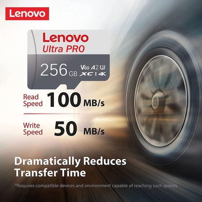Cartão de Memória Lenovo 1TB Cartão SD 128GB Classe 10 Cartão TF 4K Cartão SD 1TB Cartão Micro TF SD de Alta Velocidade 512G 256GB para Celular Nintendo