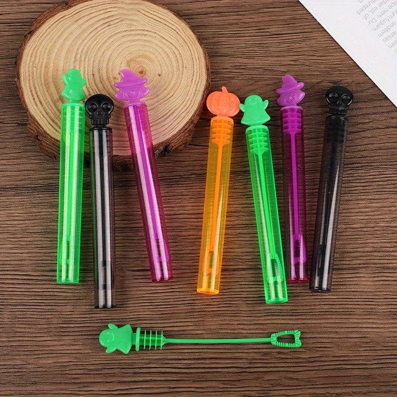 12/24Pcs Halloween Empty Bubble Soap Bottles Tube Skull Ghost Pumpkin Bubble Wands Halloween Party Trick or Treat Favors Decor