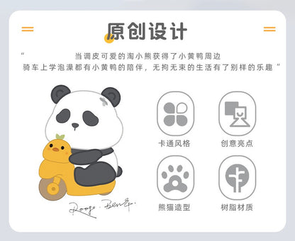 Estatuetas de panda de desenho animado para a mesa da sala de estar decorações fofas para casa artesanato em resina presentes criativos para alívio do estresse no escritório