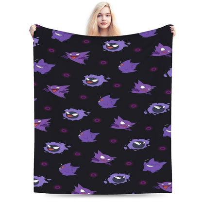 Cobertores Gengar Mantas De Pelúcia Novas Super Quentes Para Meninas Meninos Sofá Cadeira Flanela Colcha Protetor De Cama