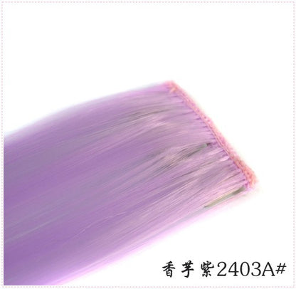 LIHUI Longo Liso Colorido Aplique de Cabelo Extensões de Cabelo com Clipe Mechas Arco-Íris Destaque Cabelo Sintético Rosa em Clipe