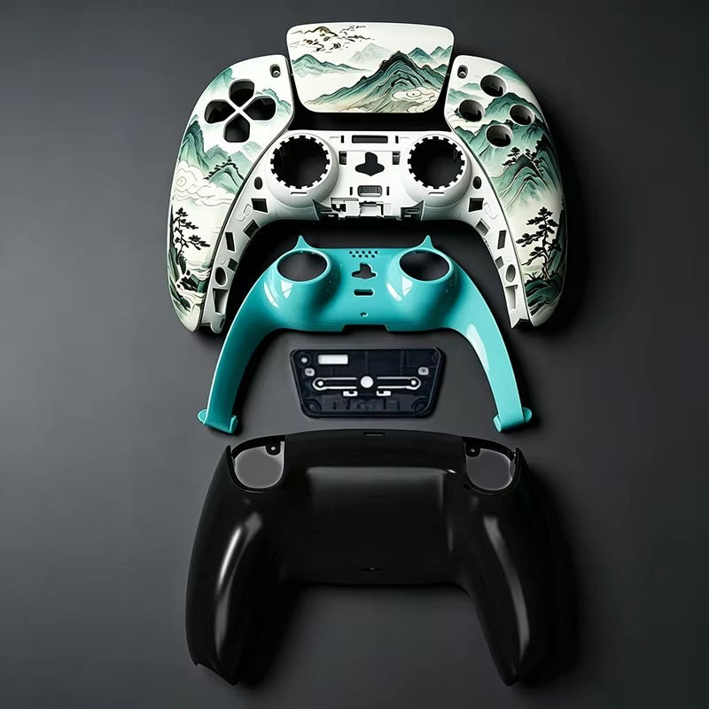 Replacement Housing Shell Kit Compatible For PS5 Controller Faceplate Touchpad Trim Back Cover Pattern Decorative Modding Parts