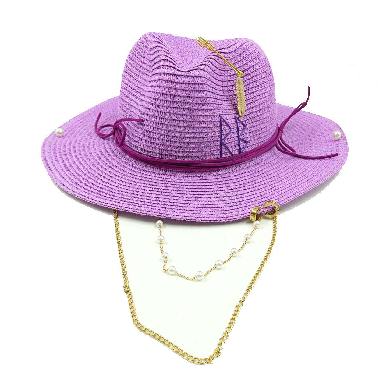 Chapéu de Palha Corrente Punk 2023 Novo Chapéu de Sol Acessórios Corrente Dourada Jazz Hip Hop Chapéu de Verão Estilo Punk Chapéu de Praia Chapéu de Igreja
