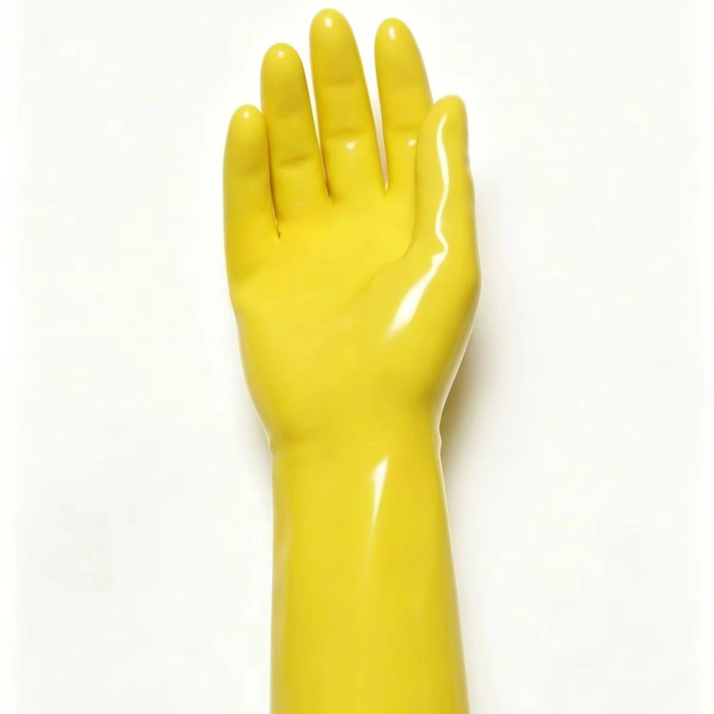 Yellow Glossy  colorful Wet Look Short Gloves Stretchy Full Finger Handmade
