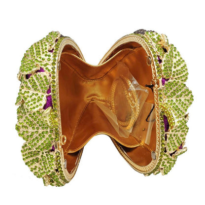 Fashion Grape Crystal Bags Purse Purple Designer Women Party Clutches Mini Clutch Bags Drop Shipping Wedding Bridal Handbags