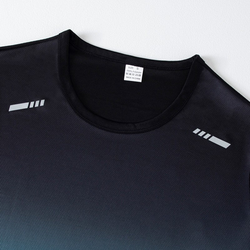 2-Piece Teenagers To Adults Parent-child Quick-drying Short-sleeved Sports Suit Men's Casual Round Neck Shirt Elastic Waist Pant