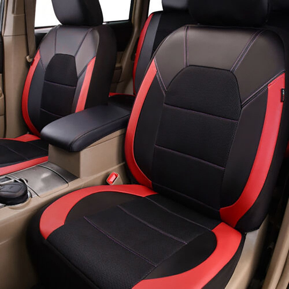 9 Pieces/set Car Seat Cover Car Leather Breathable Fabric Universal Pu Leather Car Seat Cushion Front And Rear Seat Full Protect