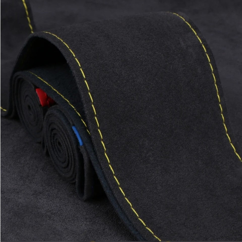 Capa Universal de Camurça para Volante de Carro, Costura Manual, Capa de Couro Macio Trançada para Volante Automotivo, Ventilação Antiderrapante