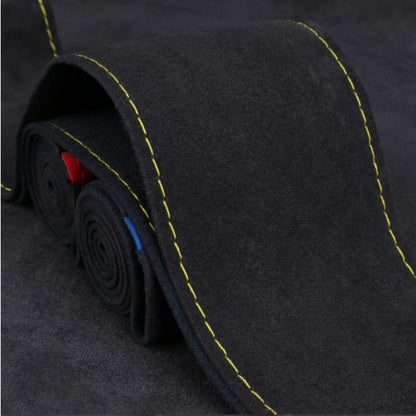 Capa Universal de Camurça para Volante de Carro, Costura Manual, Capa de Couro Macio Trançada para Volante Automotivo, Ventilação Antiderrapante