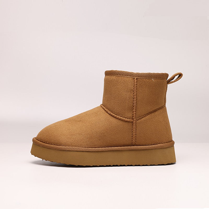 Comwarm Winter Snow Boots For Women Thick Bottom Plush Fluffy Snow Boots Comfort House Fur Boots Non-Slip Platform Cotton Shoes