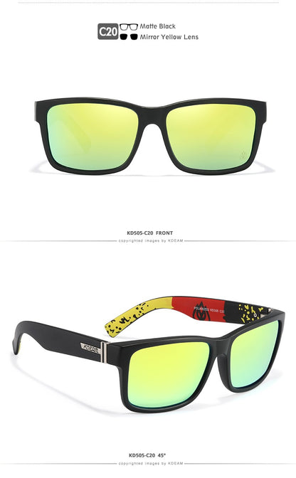 KDEAM Revamp Of Sport Men Sunglasses Polarized Shockingly Colors Sun Glasses Outdoor Driving Photochromic Sunglass With Box