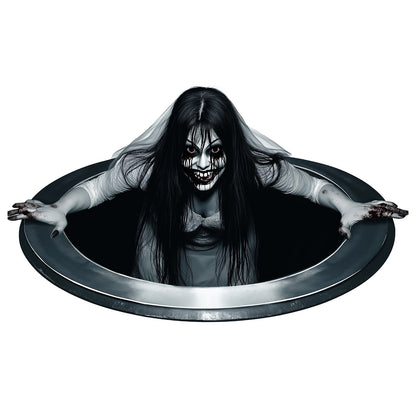 1Pc Scary Wall Sticker Halloween Female Terror Ghost Climbing Hole Floor Stickers Home Bedroom Living Room Party Bar Decoration