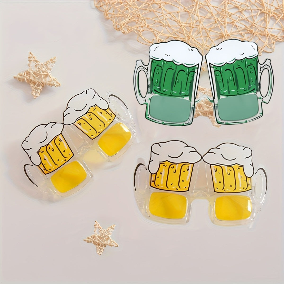 Novelty Bubble Beer Mug Glasses Plastic Durable Design - Tropical Theme Photo Booth Props for Beach Parties Bars & Bat Mitzvahs