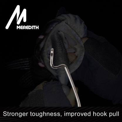 MEREDITH 50 unidades/pacote Anzóis de minhoca macia de pesca de aço de alto carbono larga Super Lock Anzóis de pesca de isca macia 8#-5/0 Material de pesca