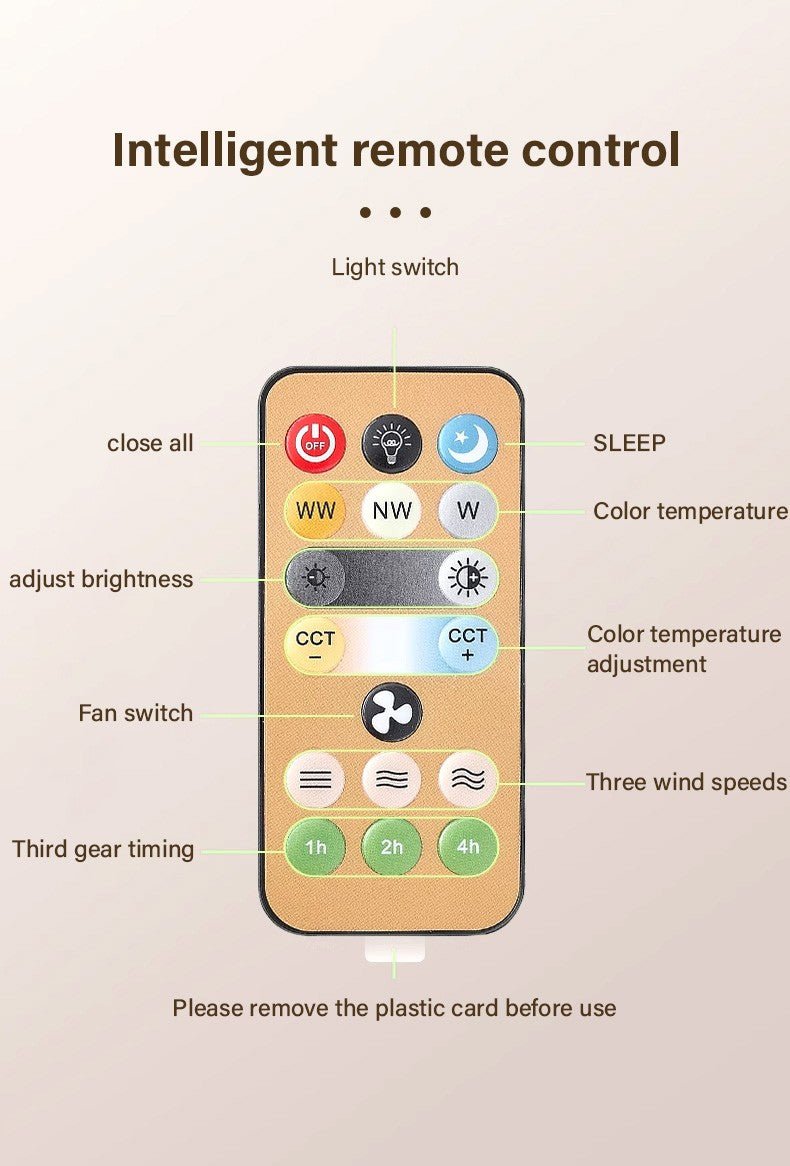 LED 40W ceiling fan light E27 with remote control for dimming, suitable for living room, study, household use, 85-265V bulb