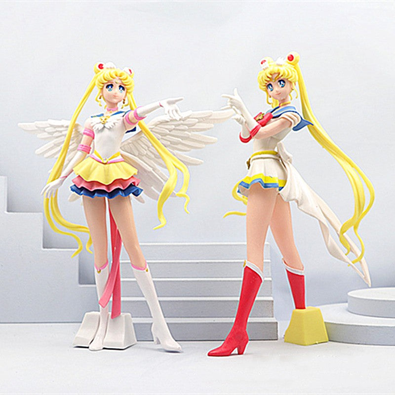 Boneco Sailor Moon Anime Desenho Animado Júpiter Makoto Vênus Minako Tsukino Coelho Boneca Brinquedo Pequena Princesa Decoração de Bolo Enfeites