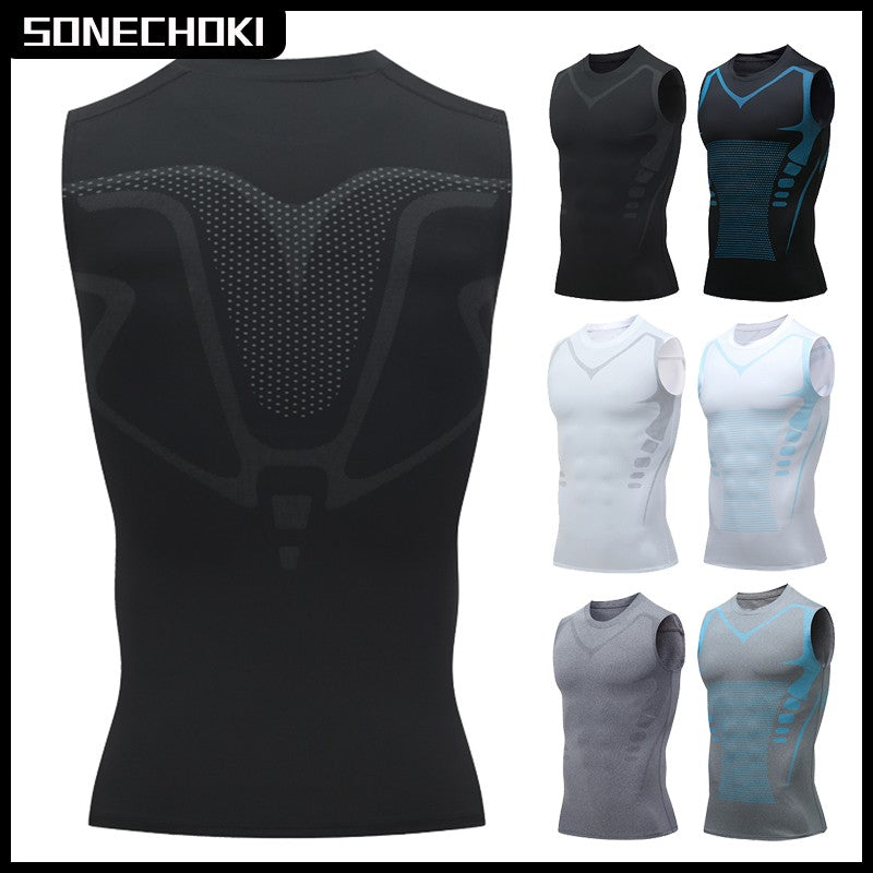 Compression Tank Top Men Gym Shirt Sleeveless Quick Dry Printing Sportswear Male Fitness Bodybuilding Vest Workout Muscle Top