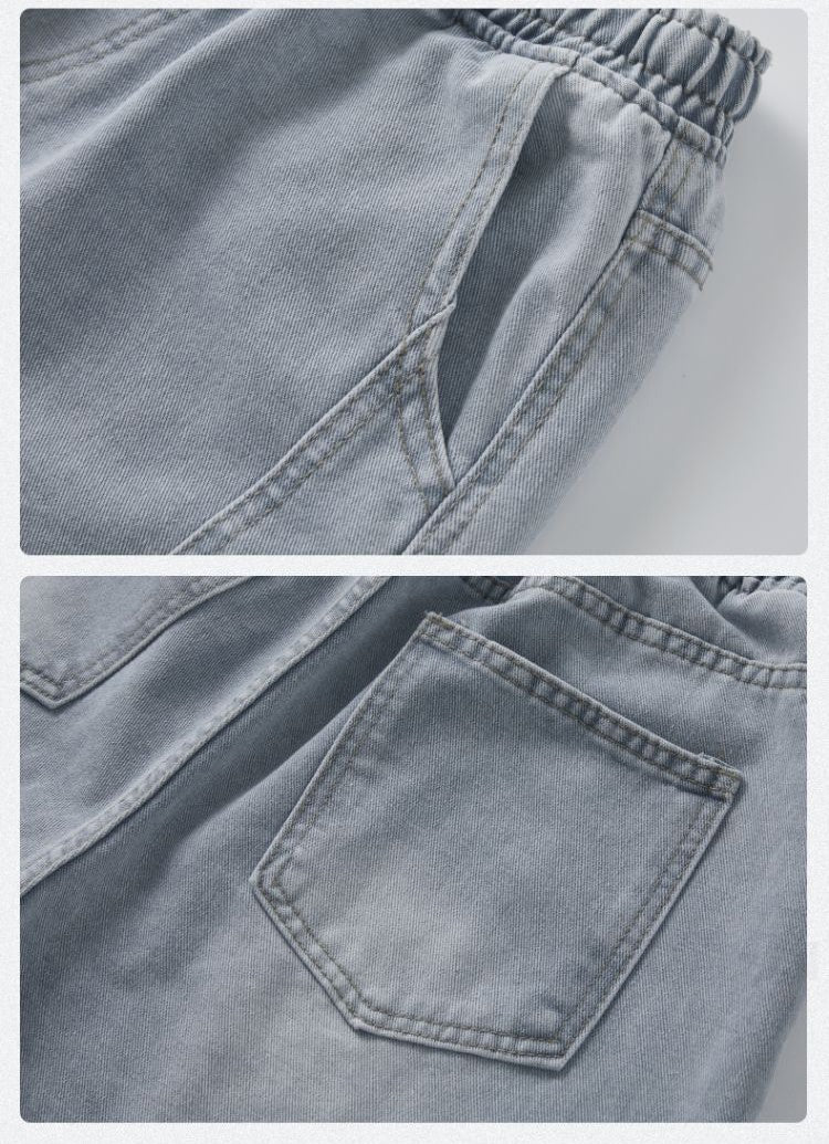 KSTUN Light Blue Jeans Men Straight Loose Mens Baggy Pants Elastic Wasit Wide Leg Jeans Vintage Washed Large Size Spring 2026