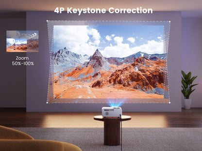Projetor Wimius Nativo 1080P 1000ANSI Android 9.0 Projetores WiFi 6 e Keystone 4P Projetor Portátil Para Home Theater