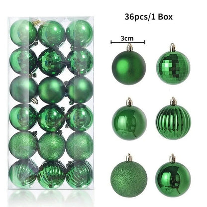 24Pcs 3cm Christmas Balls Christmas Tree Decoration Xmas Hanging Tree Pendants Home Party Christmas Tree Decor New Year Gifts