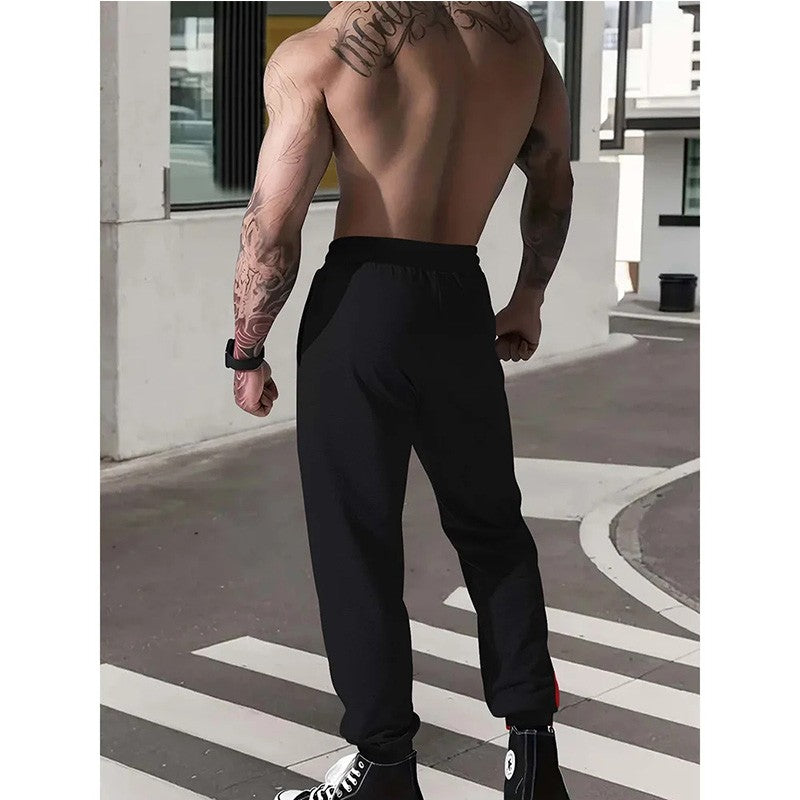 Calças Masculinas Casuais Reta Slim Fit Elástico na Cintura Jogger Coreano Clássico Azul Preto Cinza Calças Masculinas