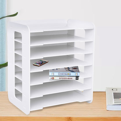 7-Layer File Organizer with PVC Material, Easy Assembly, Space-Saving Storage for Desk, Ideal for Home, Office, and School Use