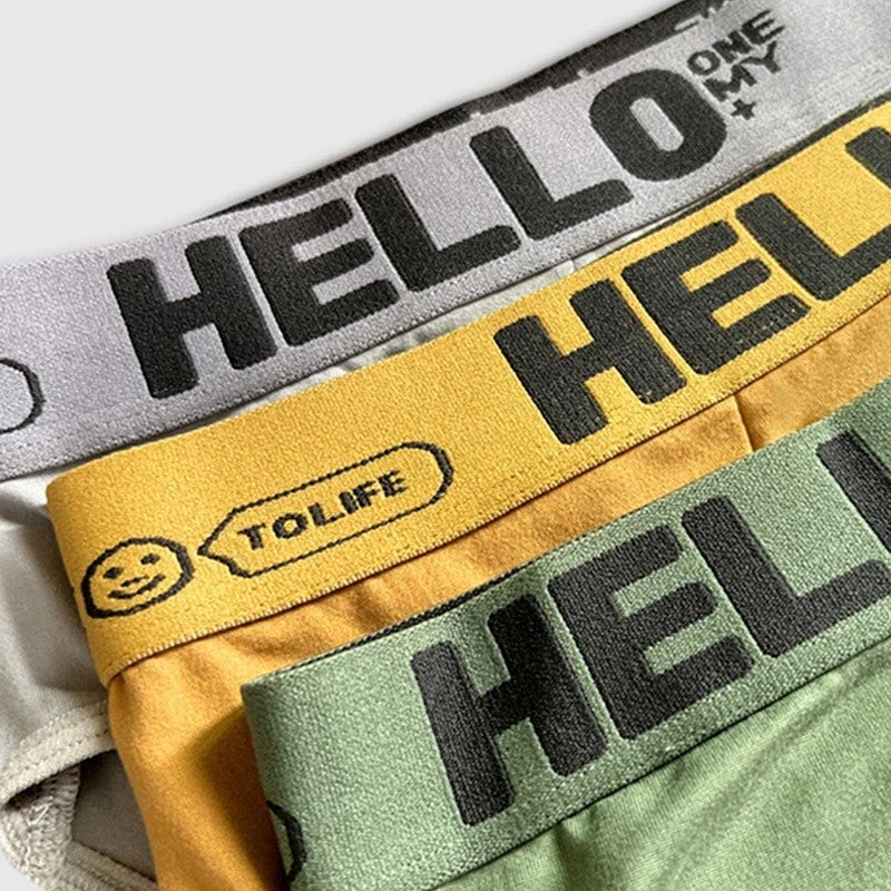 Random 5Pcs/set Men's Briefs Sexy Letter Waist Underwear Casual Comfortable Breathable Briefs Solid Color Underpants Men Panties