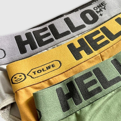 Random 5Pcs/set Men's Briefs Sexy Letter Waist Underwear Casual Comfortable Breathable Briefs Solid Color Underpants Men Panties