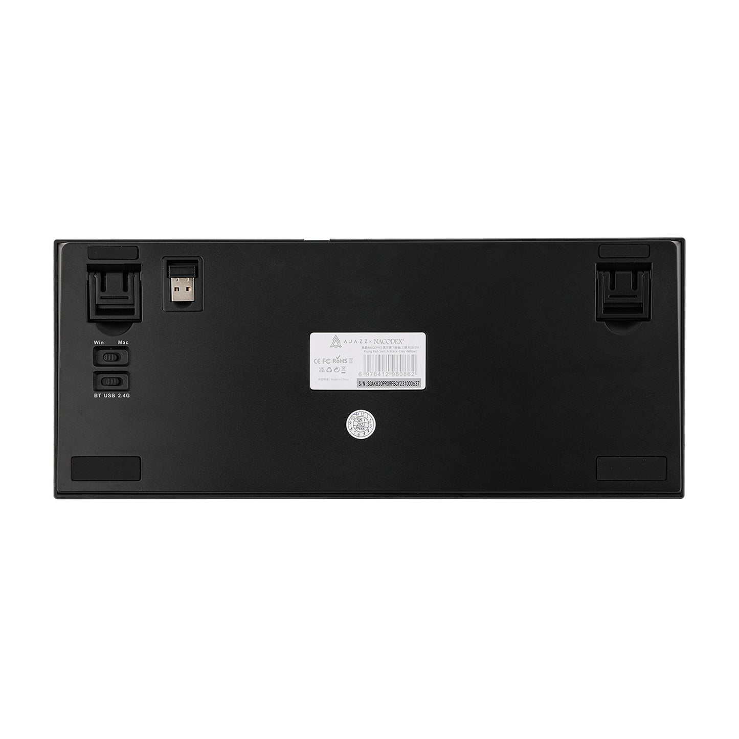 Teclado Gamer Ajazz AK820 Pro com Chave Magnética, Montagem Gasket, Bluetooth 5.1/Wireless 2.4G/USB-C com Fio, Tela TFT, para Mac/Windows