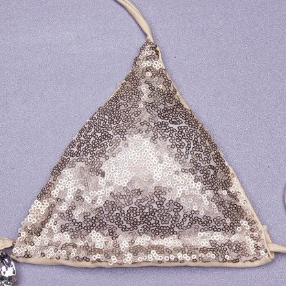 Sequins Sexy Bikinis Swimsuit With Rhinestones Women Swimwear Female Push Up Bikini Beach Swim Wear Bathing Suits Pool Bather