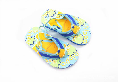 2025 Summer Children Cute Cartoon Animal Slippers Beach Shoes Kids Flip Flops Elastic Band Anti-slip Sandals Boys Girls Slippers