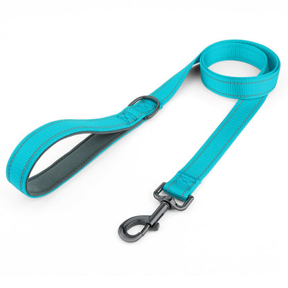 Coleira de cachorro Laeds Leashes, coleira de cachorro de nylon de seda reflexiva para cães grandes, médios e pequenos passearem, corda engrossada para passear com animais de estimação