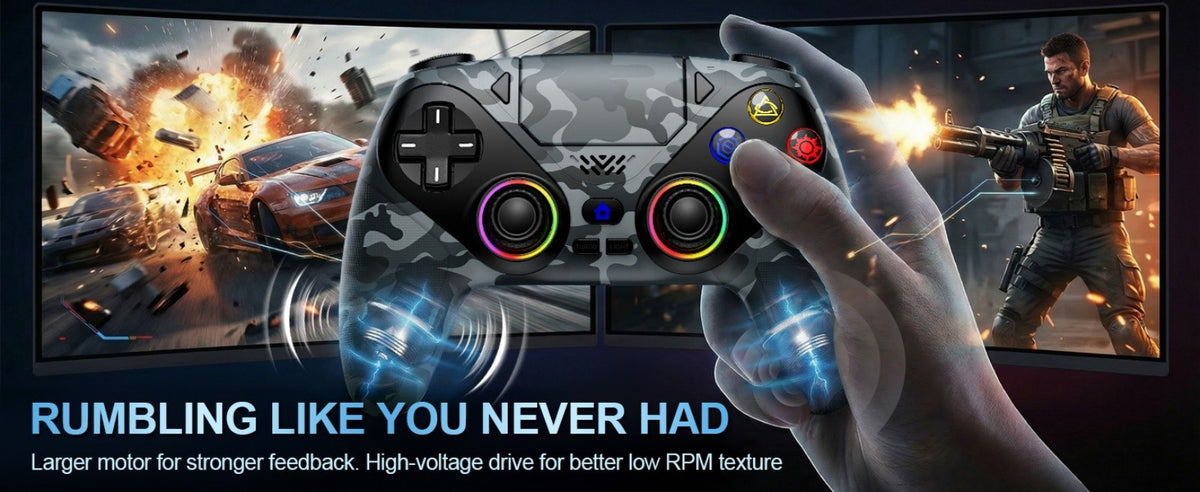 Gamepad For Playstation 5 PS5 Pro/Slim/PC,RGB Wireless Controller  6-Axis Gyro Dual Shock Turbo&Marco Programable Game Controle