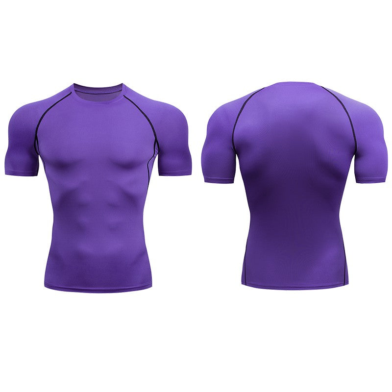 Men's Running Compression Tshirts Quick Dry Soccer Jersey Fitness Tight Sportswear Gym Sport Short Sleeve Shirt Breathable