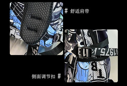 Mochila Anime Masculina e Feminina de Grande Capacidade One Piece Luffy Graffiti Estampada para Alunos do Ensino Médio