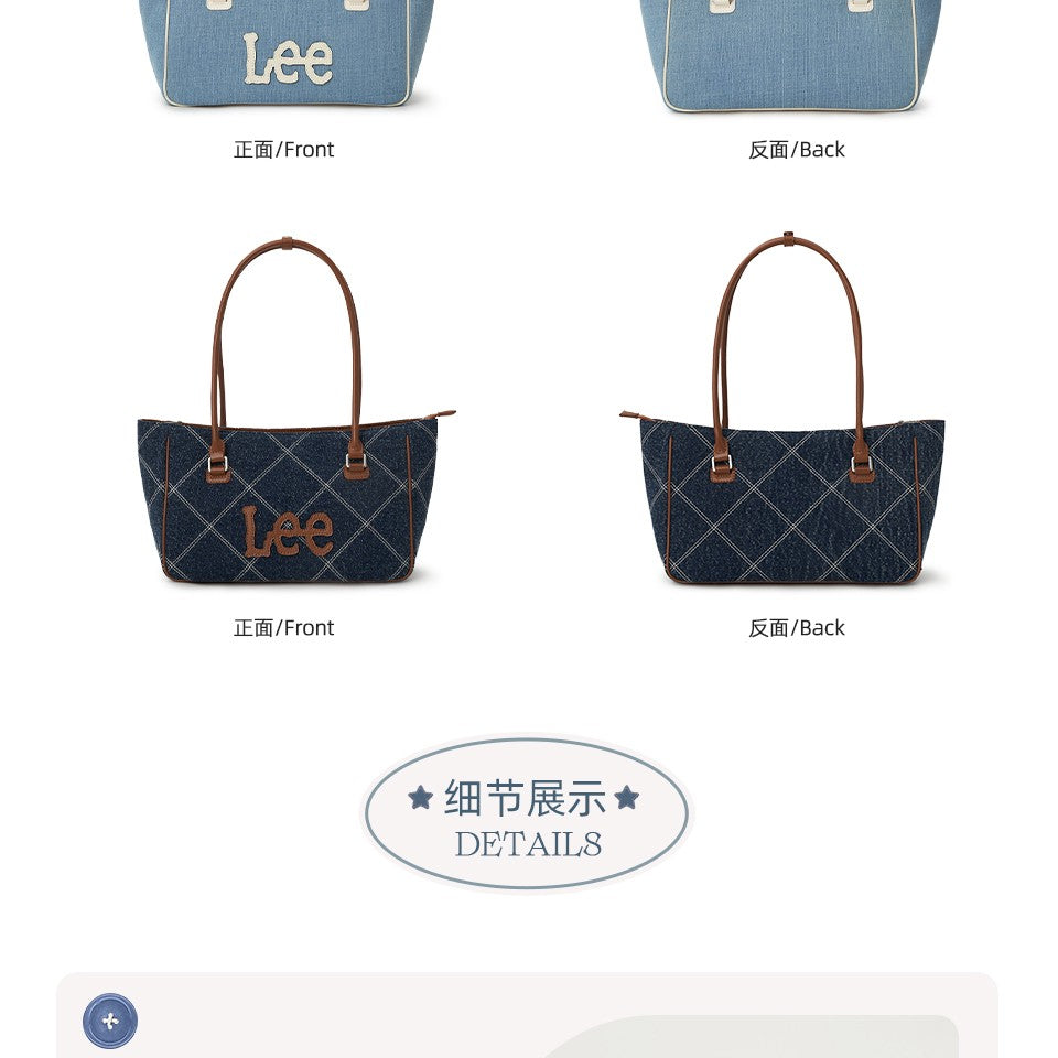 LEE Women Crossbody Shoulder Bag Double-strand Arched Handle Design Daily Travel Shopping Bag Stylish College Student Tote Bag