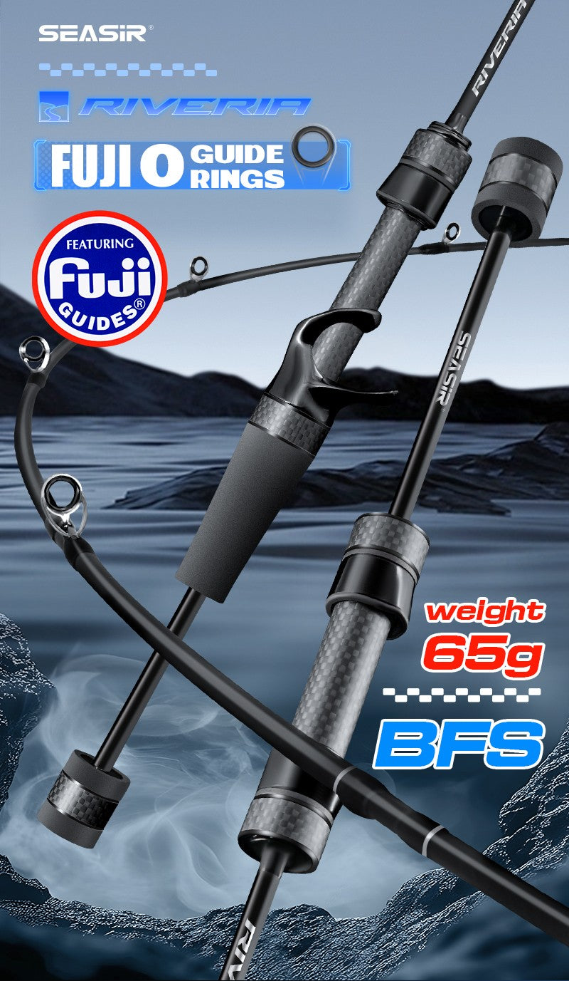 Seasir Riveria BFS Ultralight Spining Baitcasting Fishing Rod ,FUJI O Ceramic Guide Rings ,30T+40T Carbon Fabric ,1.5M-1.98M UL