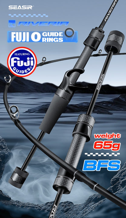 Seasir Riveria BFS Ultralight Spining Baitcasting Fishing Rod ,FUJI O Ceramic Guide Rings ,30T+40T Carbon Fabric ,1.5M-1.98M UL