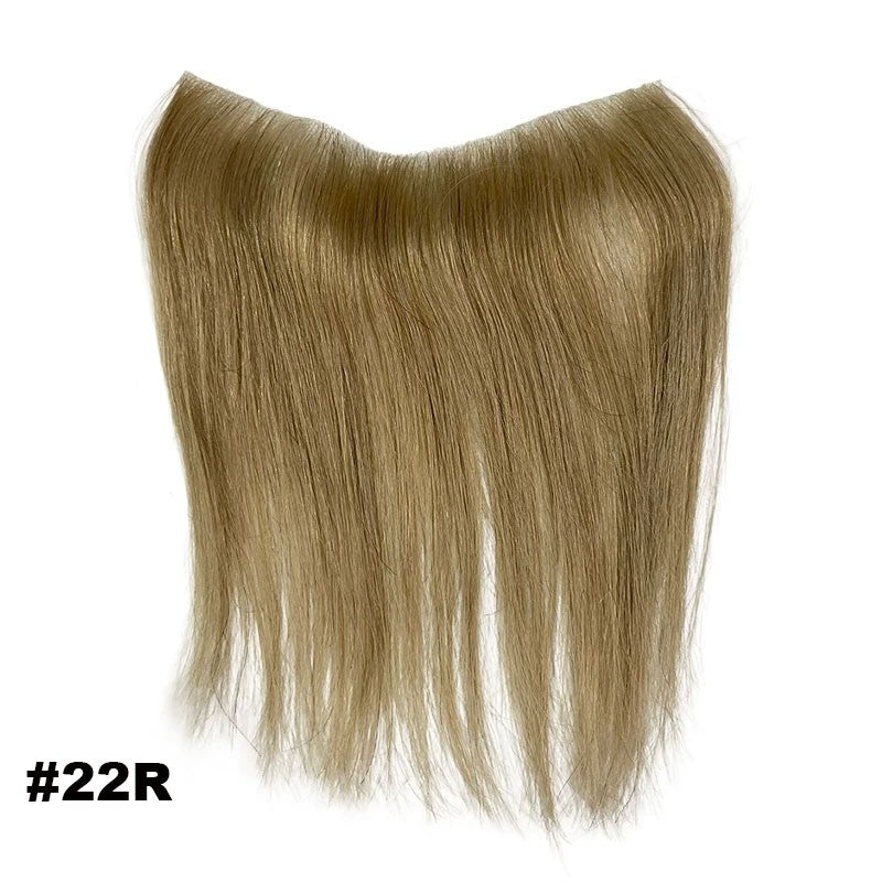 Prótese Capilar Masculina Frontal Fina de PU, com linha do cabelo natural, estilo V, em cabelo humano loiro, sistema de substituição capilar para homens