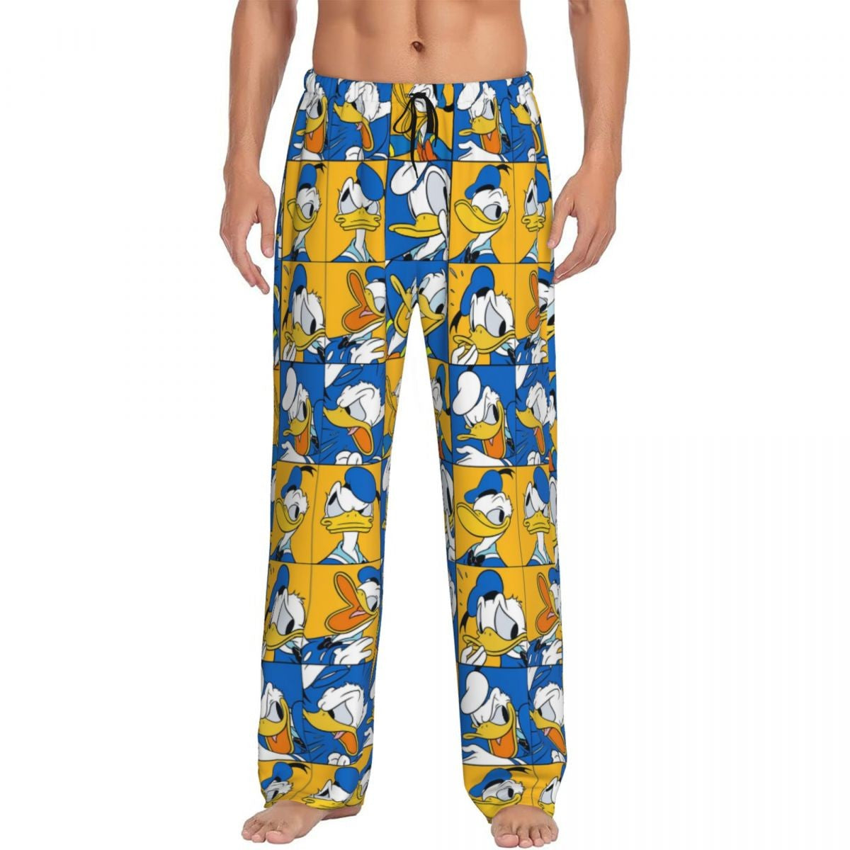 Custom Print Mickey Mouse Donald Duck Pajama Pants Men Sleep Sleepwear Bottoms with Pockets