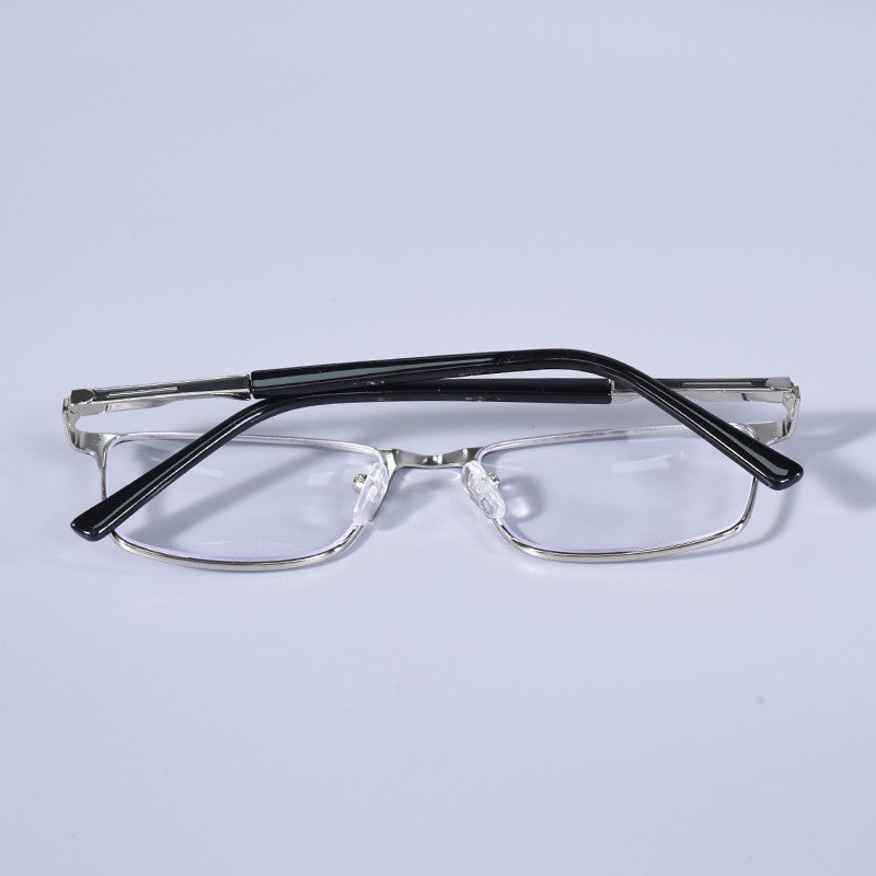 Anti Blue Light Men Reading Glasses Metal Full Frame Business Eyeglasses For Men Square Double Color Reading Eyewear +100+150