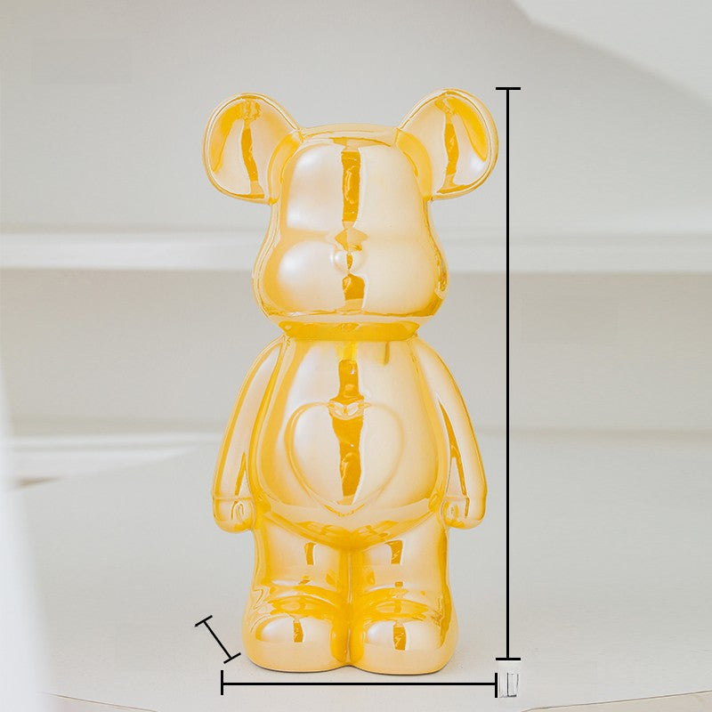 17/27/cm Aesthetic Bear brick Ceramic Staute Teddy Bear decor action figure Sculptures Ornament for room Home Decoration Crafts
