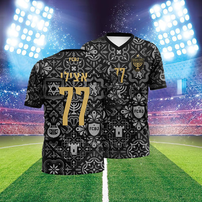 Israeli Men Sun Protection Short-Sleeved Tee Beitar Jerusalem Jersey Summer Breathable Balloon Clothing Plus Size Sports T-shirt