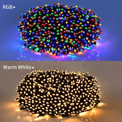 100M 1000 LEDs Fast Charge Solar Led Fairy Light Led Waterproof Outdoor String Lights Christmas Garland For Garden Party Decor