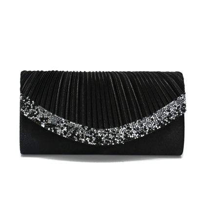 Glitter Envelope Desing Women Evening Bags Satin Shoulder Chain Handbags Rhinestones Luxury Prom Banquet Purse