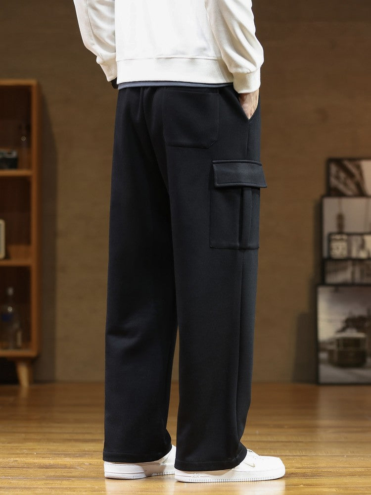 2023 Autumn New Sweatpants Men Multi-Pockets Drawstring Cotton Casual Track Pant Male Loose Straight Trousers Large Size 8XL