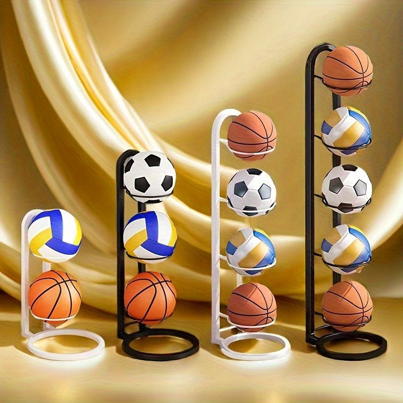 1PC Black Metal Sports Ball Organizer - for Balls, Multi-functional Storage Rack, Perfect Holiday Gift shelves